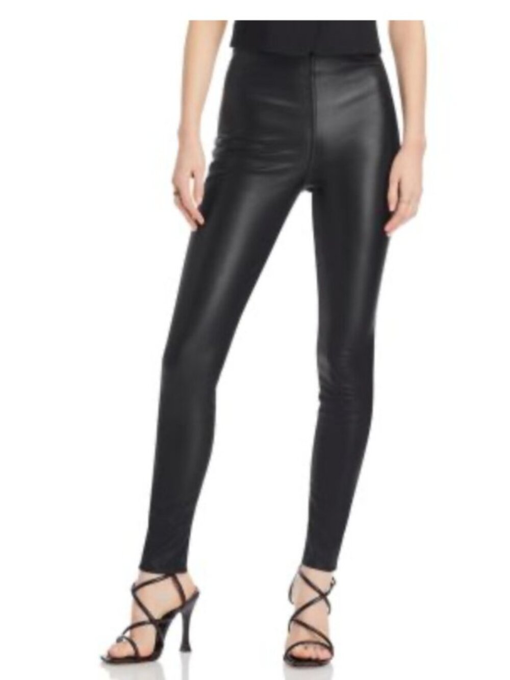 Rag and Bone Nina Faux Leather Pants Womens Small Black Skinny Leg Pull On